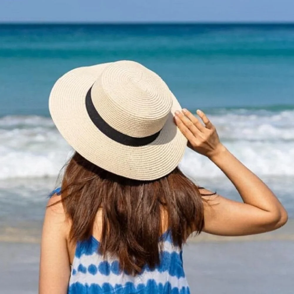 TARGET Straw Resort Hat w/ Black Ribbon NWOT $25